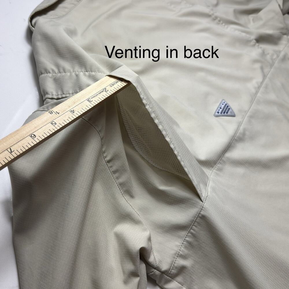 Columbia PFG Men's XL Tamiami II Long Sleeve Fishing Shirt - Fossil / Khaki - Picture 10 of 15